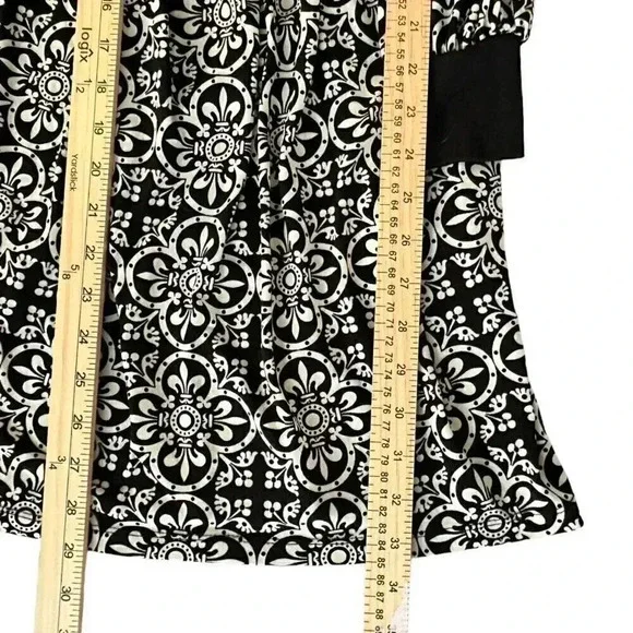London Times dress women's size 4 knee length black and white print - Picture 11 of 13